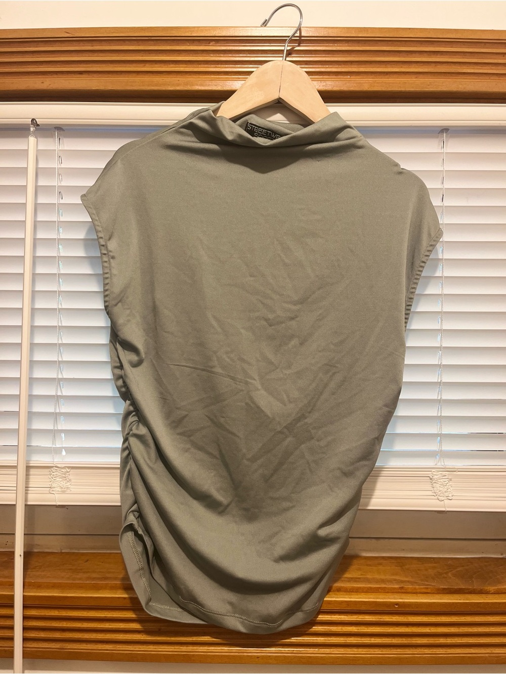 Streetwear Society Olive Green Sleeveless Turtleneck Tank